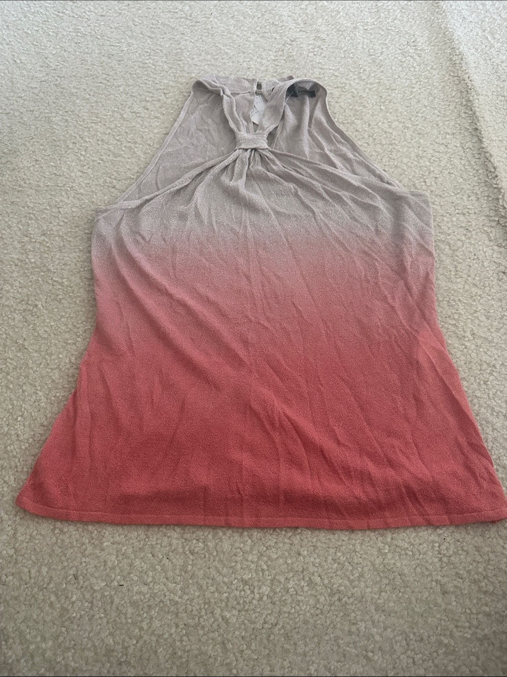 White House Black Market Coral-to-Cream Ombre Halter Tank